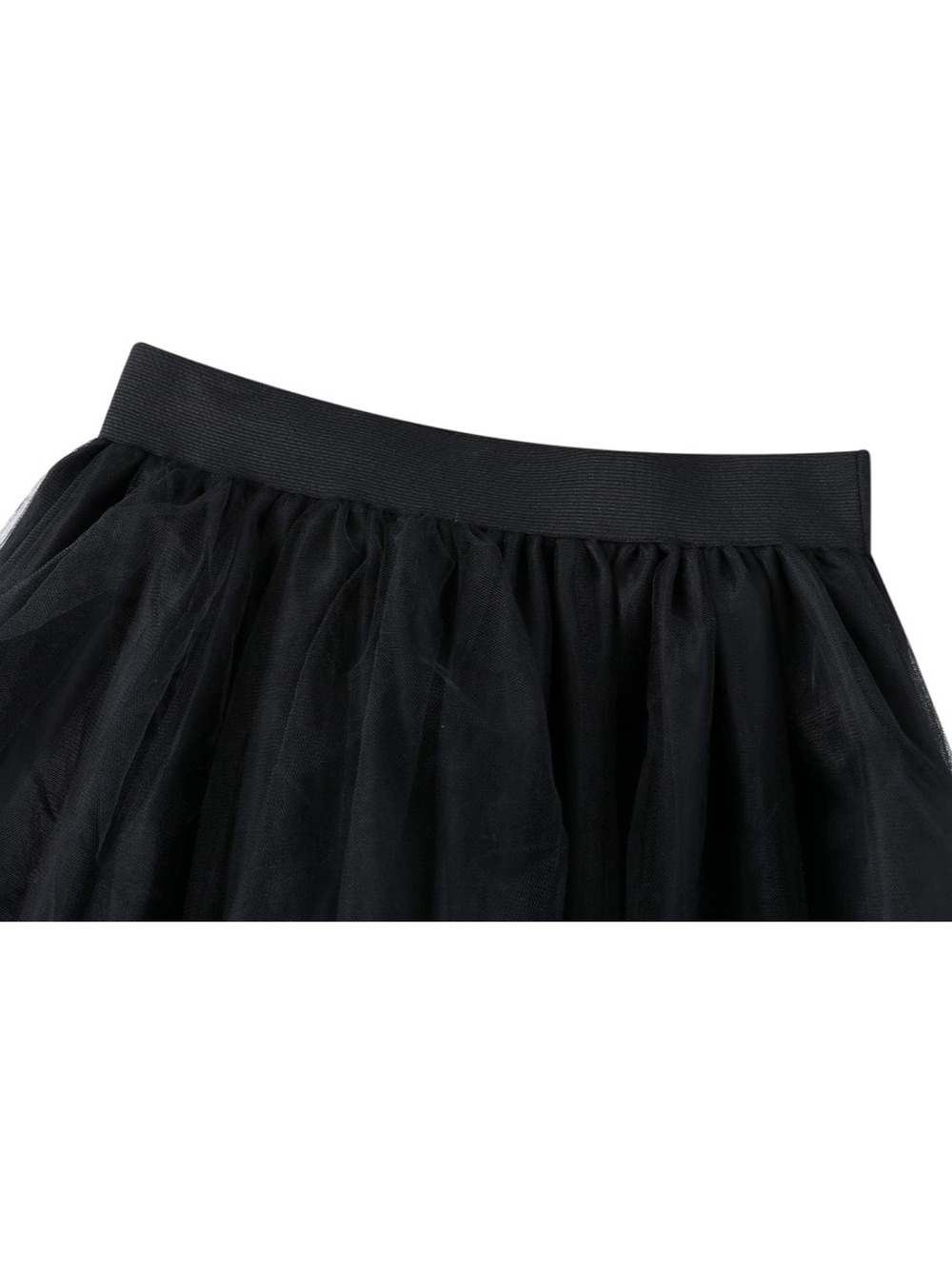 Black Layered Tulle High-Slit Maxi Skirt - Picture 3 of 3